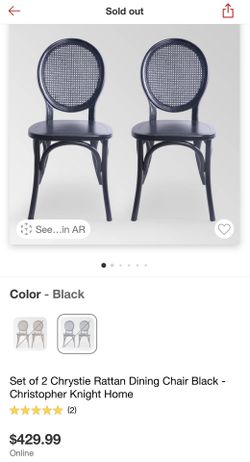 Christopher Knight Black Rattan Dining Chairs 