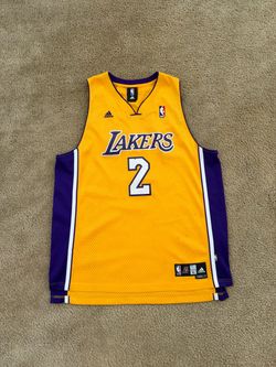 Derek Fisher #2 Lakers Adidas NBA Gold Jersey Men’s Large