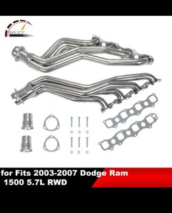 For 03-07 Ram 1500 5.7L RWD Stainless Steel Exhaust Header Manifold w/ Reducer