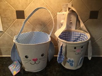 New - Two Fabric Easter Baskets Never Used