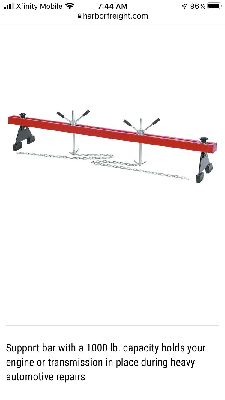 Harbor Freight Engine Support Bar
