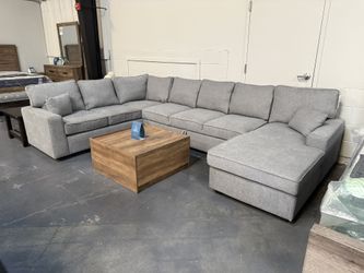 Grey Sectional w/ Storage Space 
