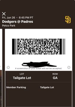 Padres 🆚 Dodgers tailgate lot parking 🅿️