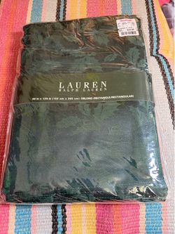 Lauren Ralph Lauren Home Holly Green Leaf Jacquard Tablecloth 60x120 Oblong NIP