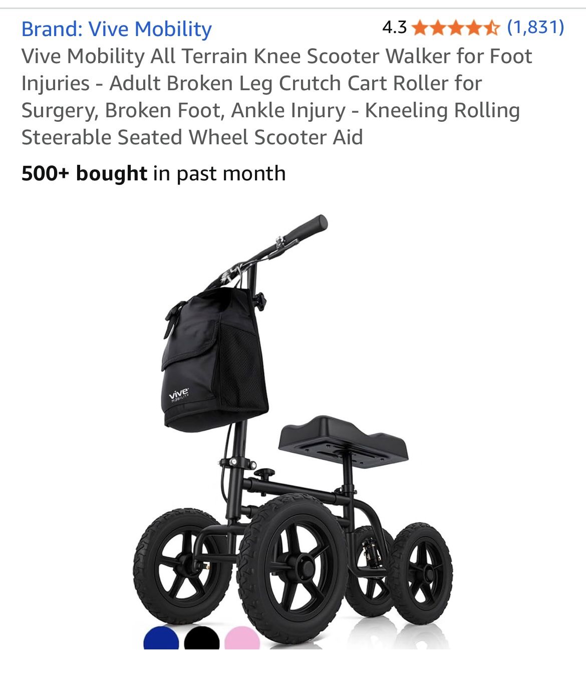 Vive Mobility All Terrain Knee Scooter