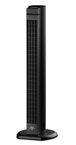 Vornado 4T Oscillating Tower Fan, Remote Control, 40" Tall, 3-Speed, Black