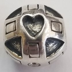 Round Ball Charm With 2 Czs.