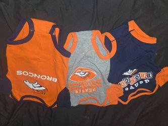 NFL Team Denver Broncos One Piece Size 0-3 Months Set Of 3 *NWOT