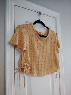 Yellow Woven Crop Top