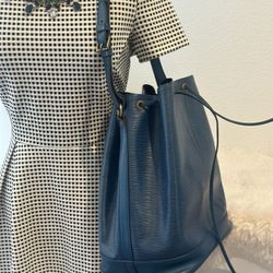 Authentic Louis Vuitton Noé Blue Bag – Good Condition