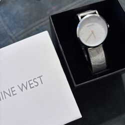 NINE WEST SILVER WATCH WITH MESH STRAP BRAND NEW