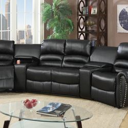 Black 5pcs Power Reclining Sectional Home Theater 👍FREE FINANCING AVAILABLE❗NO CREDIT CHECK❗ 