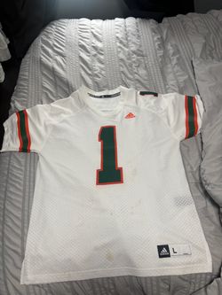 Adidas Miami Hurricanes #1 Football Jersey Size L