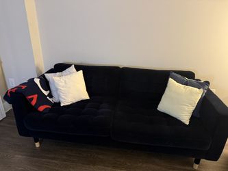 Velvet Blue 2-seat Loveseat Couch