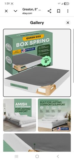 Greaton, 8” Queen Box Spring for Queen Bed – Amish-Made in the USA – Solid Wood Box Spring Mattress Foundation with Stable & Quiet Support – Flat-Pack