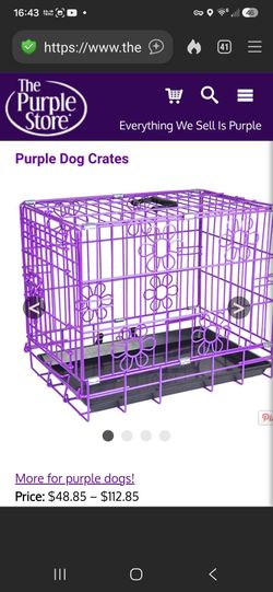 Purple with Flowers Mid Size Dog Cage