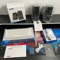New PC Gaming Bundle Special, Wired RGB 60% Keyboard, Wireless Mouse, and RGB Wired Speakers, 3 for 1 Gaming Special While Supplies Last, First come F