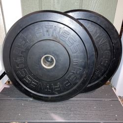 Pair Of 45 Lb Rep Fitness Olympic Bumper Weight Plates