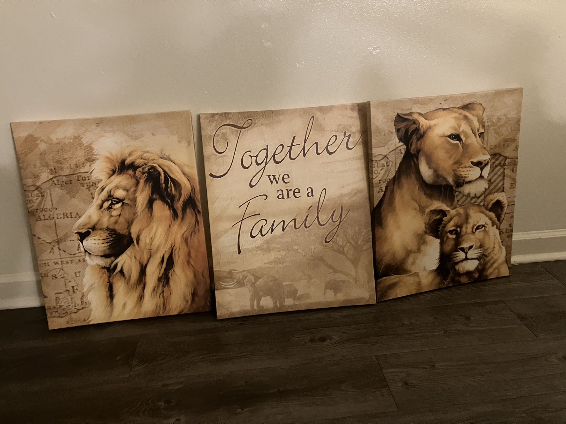 3 Piece Lion Art