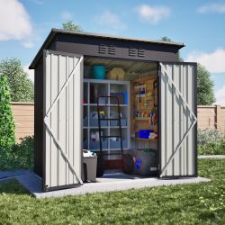 6 x 4 ft Outdoor Storage Shed, All Weather Tool Shed for Garden, Backyard, Lawn, Black
