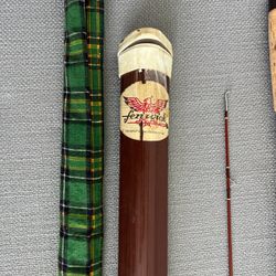 2 piece Fenwick Eagle GLC 9’ feet fishing fly rod .Fenwick 2 piece fishing fly rod and 1 Vintage Garcia Conolon  fishing rod