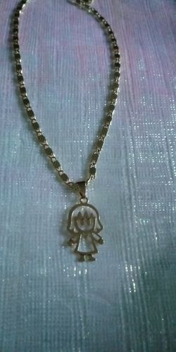 Gold plated girl' pendant chain