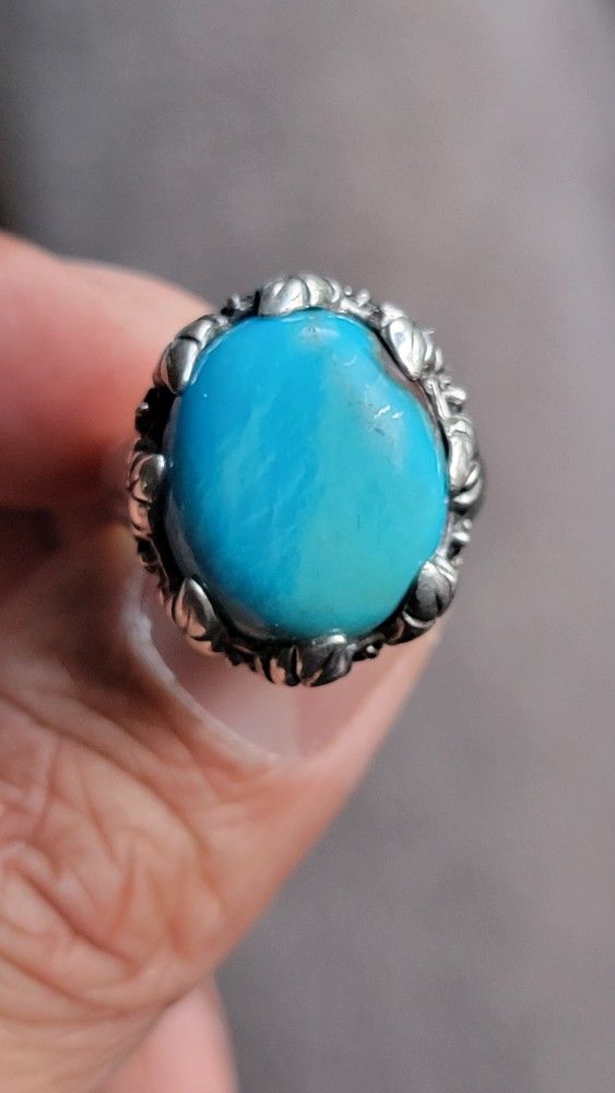 Turquoise and sterling silver ring size 7