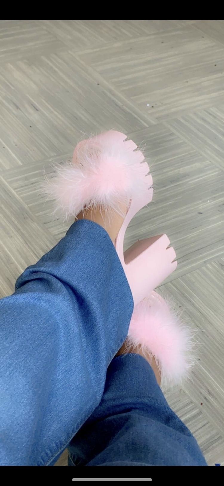 Fuzzy Pink Platform Heel Sz6