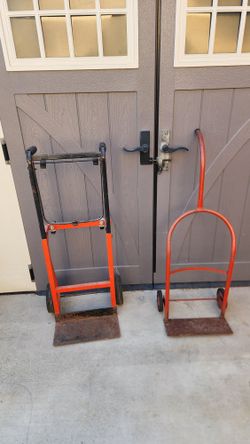 2 Small Vintage Dollies Dolly Hand Trucks - 1 Transforms Into A Cart
