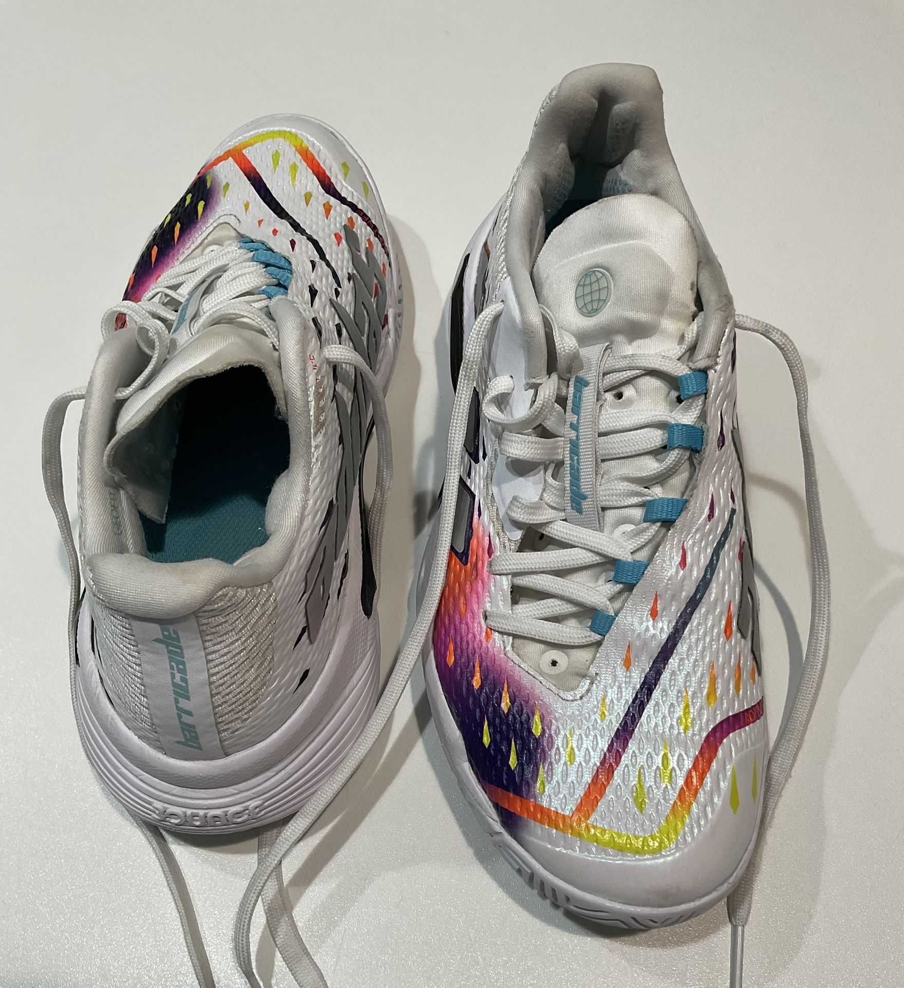 Adidas Barricade White Tennis Shoes, Size 6.5