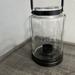BLACK GLASS YANKEE CANDLE LATERN