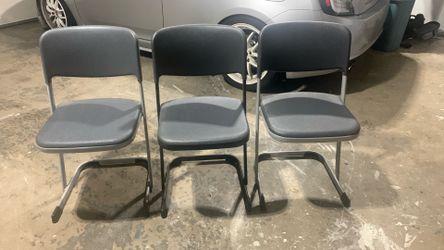3 plastic and metal chairs made in Germany