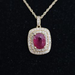 Ruby Pendant Necklace 