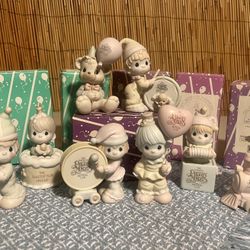 Precious Moments Vintage Clowns Charter Member Birthday Club Figurines