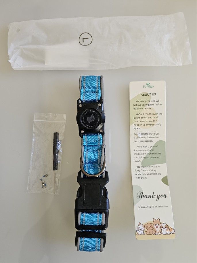 Furrigo AirTag Dog Collar, Waterproof, Air Tag Holder, Reflective, with tool NWT