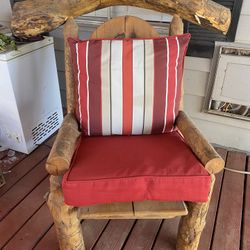 Set Of Two Fabulous Lodge Pole Chairs In Excellent Condition!! 