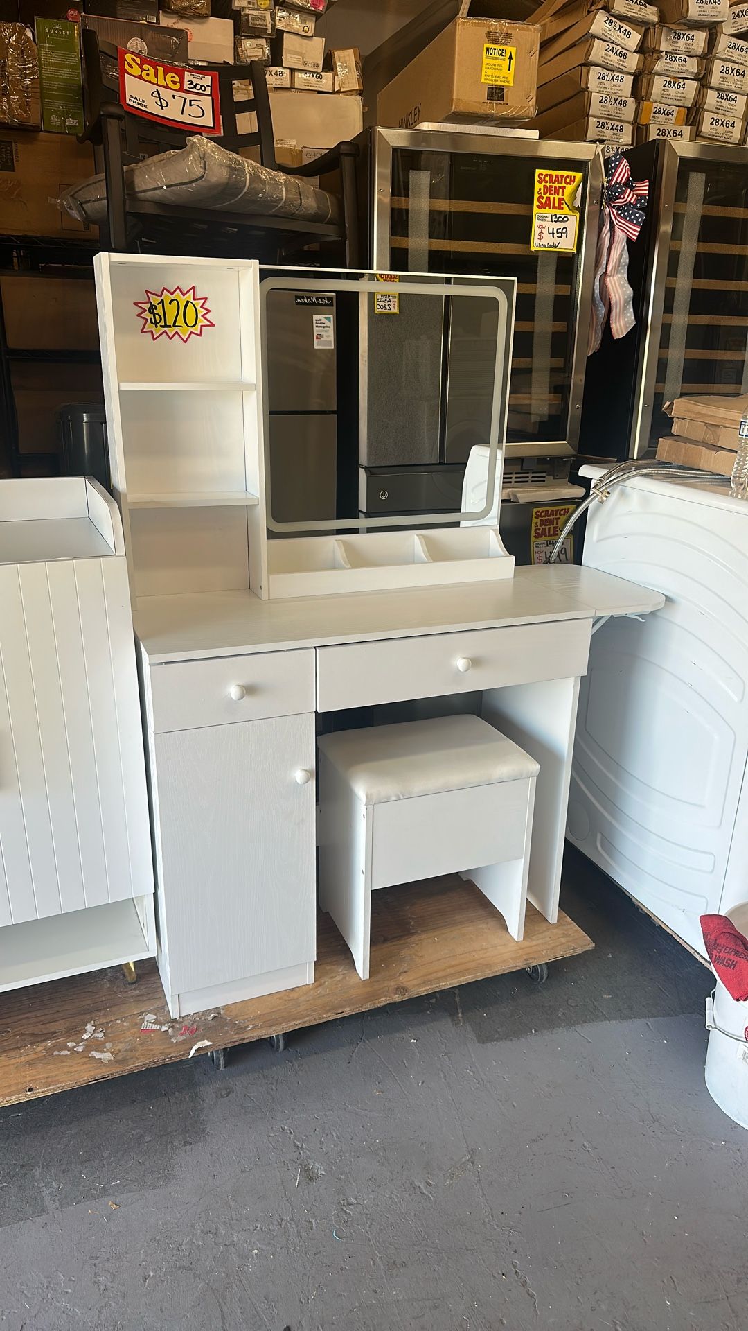 Mirror Vanity With Storage 