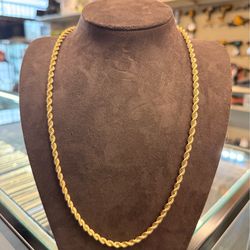 14KT Semi-Hollow Rope Chain I-2557