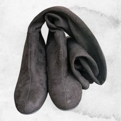 Christian Siriano Black Suede Over The Knee High Heel Boots 