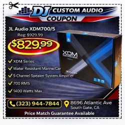 JL Audio XDM Series Marine Or Car 5 Channel Speaker System Amplifier 1400 Watts XDM700/5 🚨 Payment Options Available 🚨 No Credit Needed 🚨 