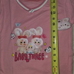 Kids Set Short sleeve and skirt size 5 Labubu Design 