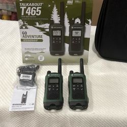 Newbrand Motorola Walkie Talki T465two Way Radio Mountain To Valley 35 Miles,open Water Upto 6 Miles Neighborhood Upto 2 Miles 