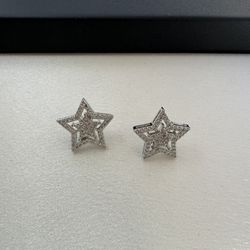 CZ Star Stud Earrings for Men Women Streetwear Punk Hip Hop Unisex Style