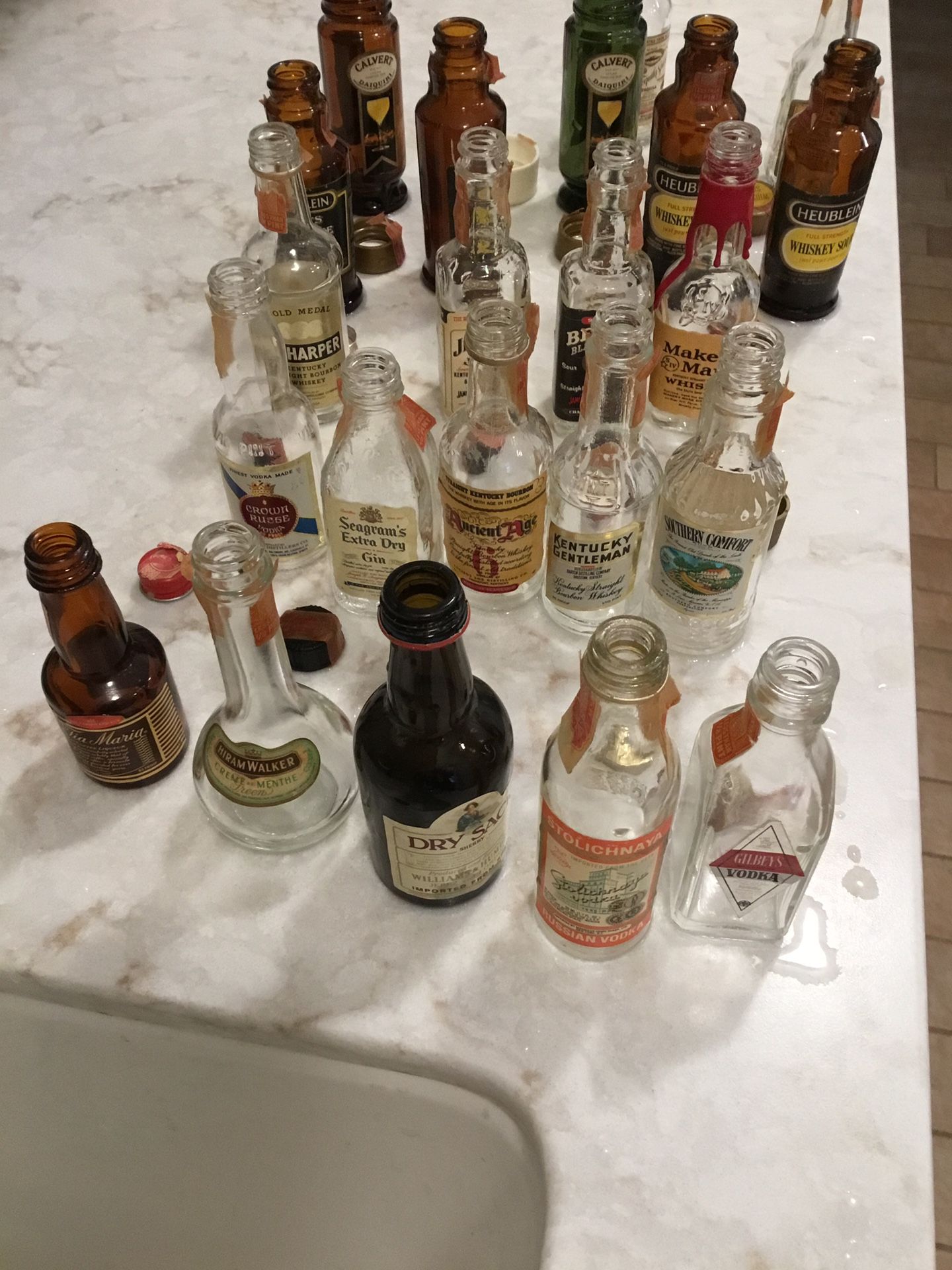 Miniature liquor bottles EMPTY