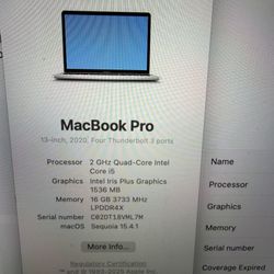 2020 MacBook Pro 13” – i5 – 16GB RAM – 1TB SSD – $599