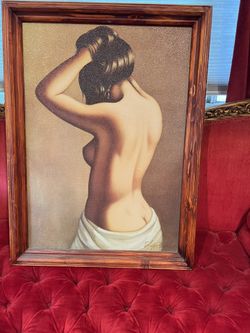 Framed textured painting