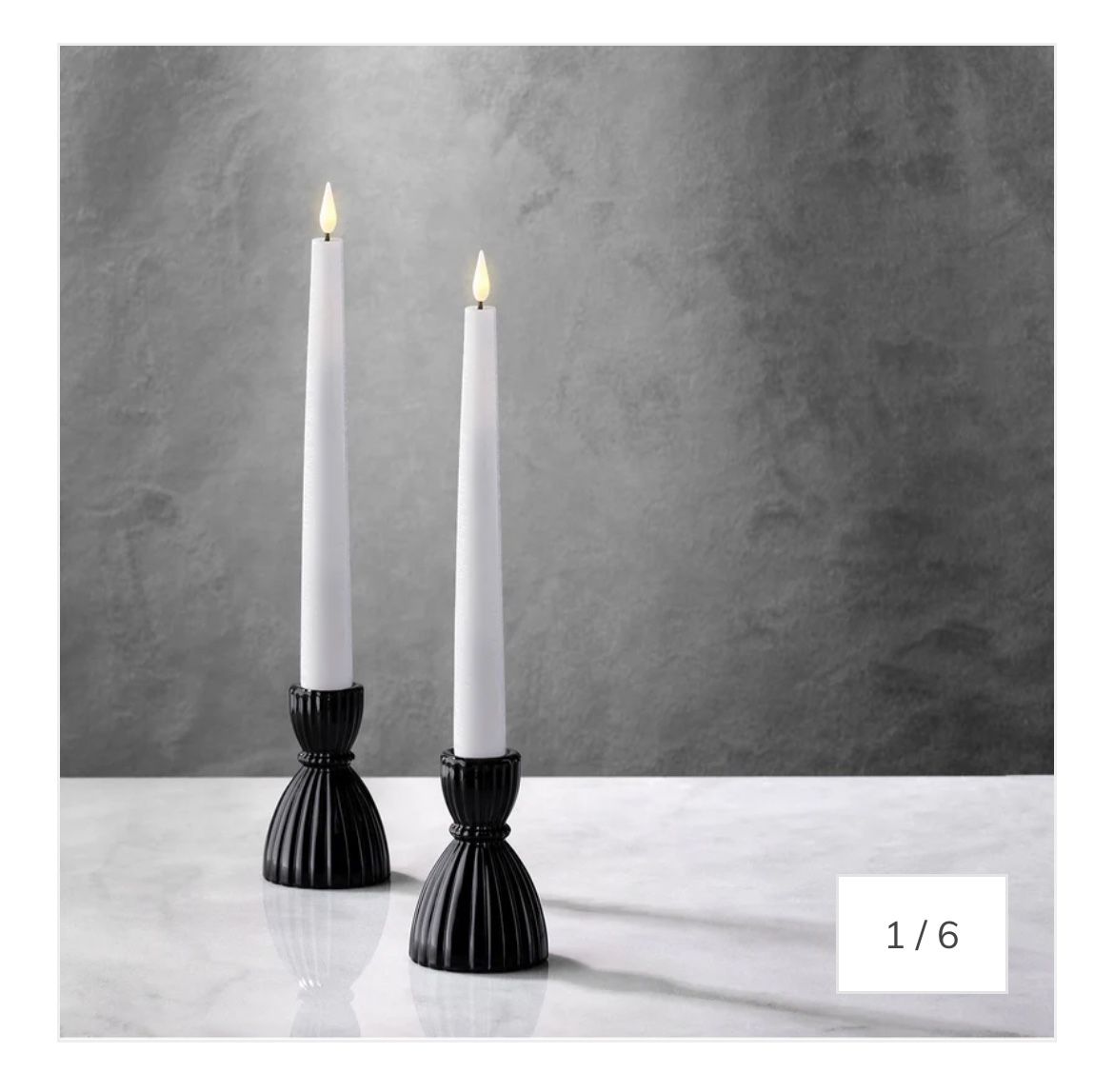 Eight Black Taper Candle Holders - 4 Small, 4 Medium