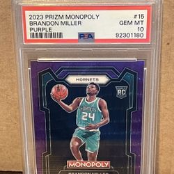 Brandon Miller Rookie Prizm PSA MT 10