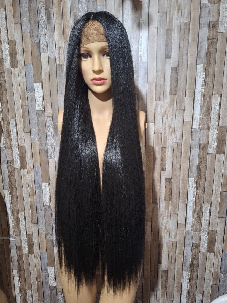 Human Hair Blend Lace Front Wig