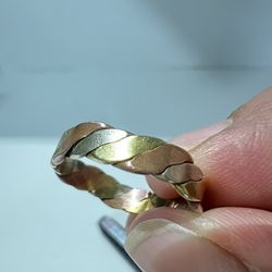 Ring vintage  Tri-Metal Rings Sz 8.5 Ferrero, México 